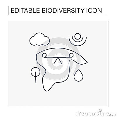 Ecosystem balance line icon Vector Illustration