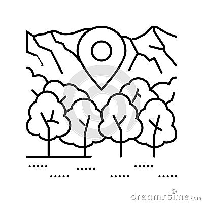 ecotourism environmental line icon vector illustration Cartoon Illustration