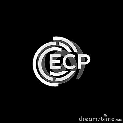 ECP letter logo design on black background. ECP creative initials letter logo concept. ECP letter design Vector Illustration