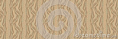 Ecru recycled corrugated card paper border texture. Patterned neutral brown kraft edge trim with ribbed texture effect Stock Photo