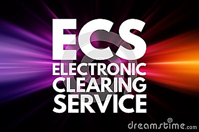 ECS - Electronic Clearing Service acronym, business concept background Stock Photo