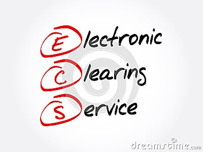 ECS - Electronic Clearing Service acronym, business concept background Stock Photo