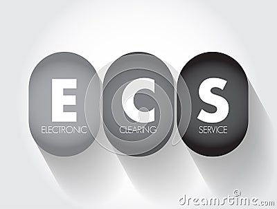 ECS Electronic Clearing Service - method of effecting bulk payment transactions, acronym text concept background Stock Photo