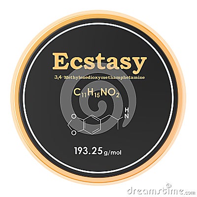 Ecstasy MDMA circle icon, 3D rendering Stock Photo