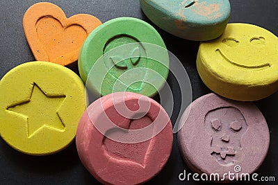 Ecstasy pills Stock Photo