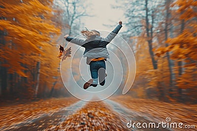 Ecstatic Leap Stock Photo