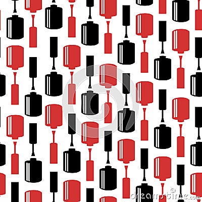 Ector seamless pattern with nail polish bottles. Stock Photo