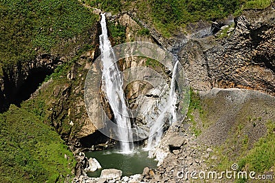 Ecuador, Banos Waterfall Stock Photo