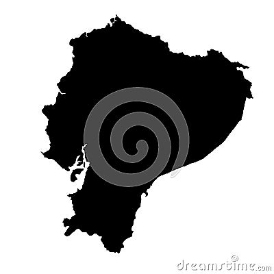 Ecuador country map silhouette in South America Stock Photo