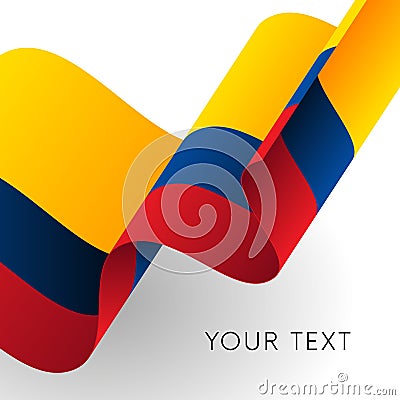 Ecuador flag. Patriotic design. Vector Cartoon Illustration
