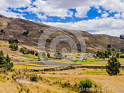 Ecuador, scenic andean landscape between Zumbahua canyon and Quilotoa lagoon Stock Photo