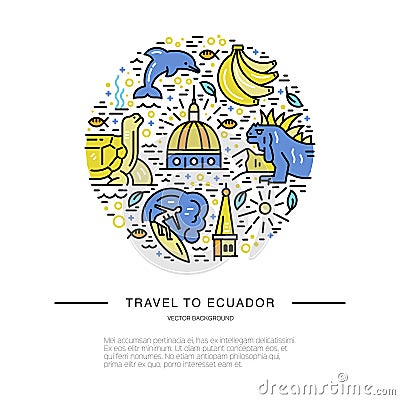 Ecuador Symbols Circle Vector Illustration