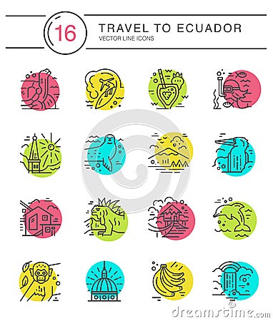 Ecuador symbols Vector Vector Illustration