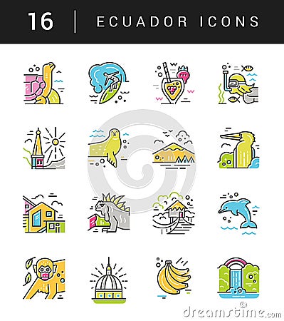 Ecuador symbols Vector Vector Illustration