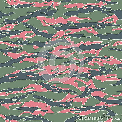 Ecuador Tiger stripe Camouflage seamless patterns Vector Illustration
