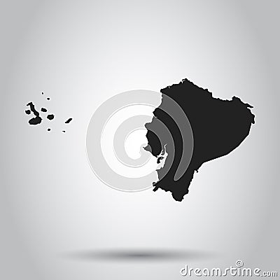 Ecuador vector map. Black icon on white background. Vector Illustration