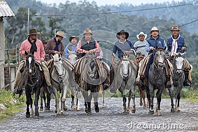 Ecuadorian chagra cowboys Editorial Stock Photo