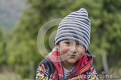 Ecuadorian Indigenous Boy Portrait Editorial Stock Photo