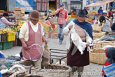 Ecuadorian people in a local market Editorial Stock Photo