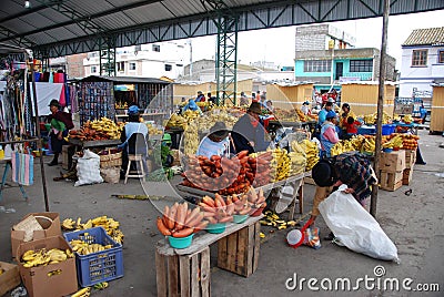 Ecuadorian people in a local market Editorial Stock Photo