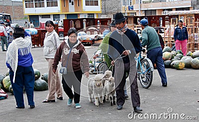 Ecuadorian people in a local market Editorial Stock Photo