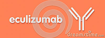 Eculizumab monoclonal antibody drug. Targets complement component 5 and indications for use include paroxysmal nocturnal Stock Photo