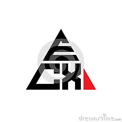 ECX triangle letter logo design with triangle shape. ECX triangle logo design monogram. ECX triangle vector logo template with red Vector Illustration