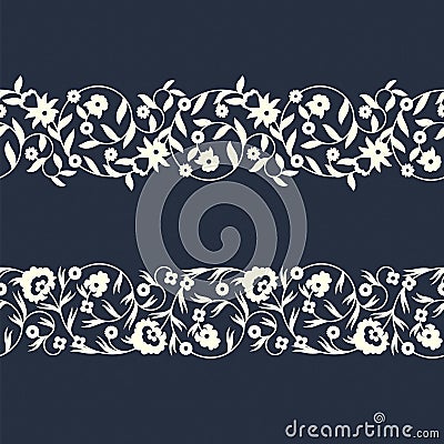 Vector seamless eastern florish border template. design for covers, print, woodblock, cards Vector Illustration