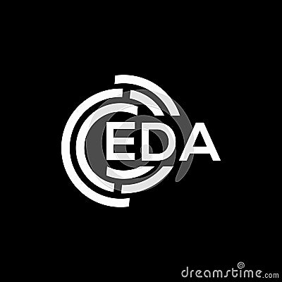 EDA letter logo design on black background. EDA creative initials letter logo concept. EDA letter design Vector Illustration