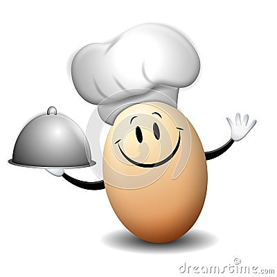 Eddie The Egg Chef Cartoon Illustration