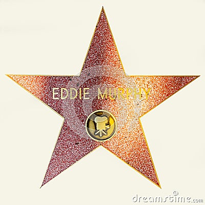 Eddie Morphy`s star on Hollywood Walk of Fame Editorial Stock Photo