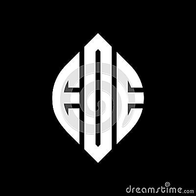 EDE circle letter logo design with circle and ellipse shape. EDE ellipse letters with typographic style. The three initials form a Vector Illustration