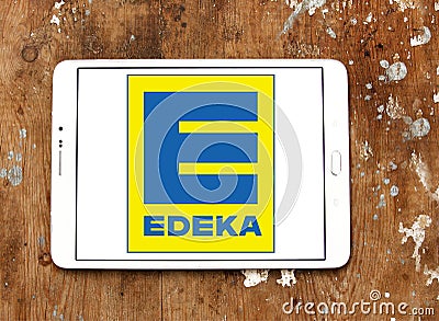 Edeka supermarkets chain logo Editorial Stock Photo