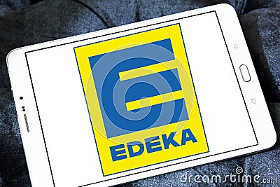 Edeka supermarkets chain logo Editorial Stock Photo