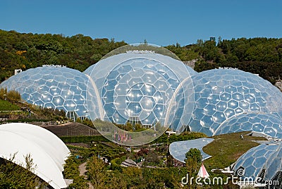 Eden Project Biomes with Dome Editorial Stock Photo