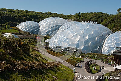 Eden Project Biomes and Landscape Editorial Stock Photo