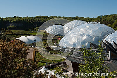 Eden Project Biomes and Landscape Editorial Stock Photo