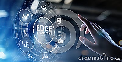 Edge computing modern IT technology on virtual screen concept Stock Photo