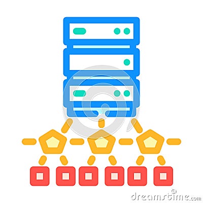 edge computing node data center color icon vector illustration Vector Illustration
