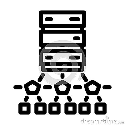edge computing node data center line icon vector illustration Vector Illustration