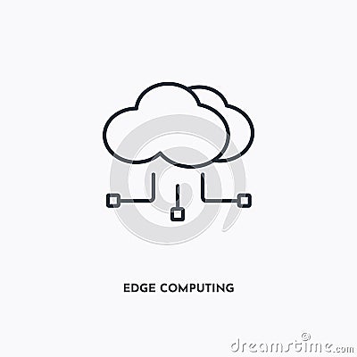 Edge Computing outline icon. Simple linear element illustration. Isolated line Edge Computing icon on white background. Thin Vector Illustration