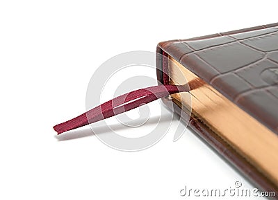 Edge of the diary with a bookmark Stock Photo