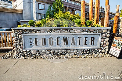 The Edgewater Hotel is located on the waterfront in Seattle Editorial Stock Photo