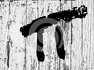 Edgy grunge painted pi symbol Stock Photo