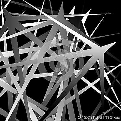 Edgy, pointed random overlapping shapes. Abstract art. Vector Illustration
