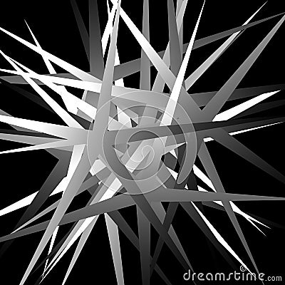 Edgy, pointed random overlapping shapes. Abstract art. Vector Illustration
