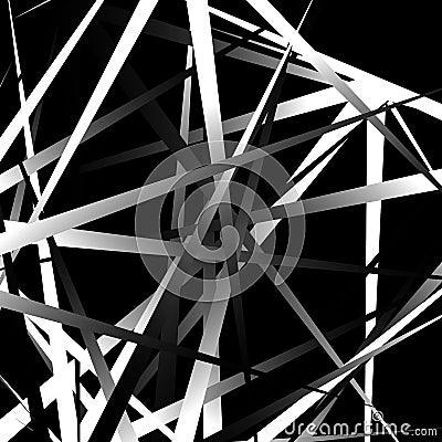 Edgy, pointed random overlapping shapes. Abstract art. Vector Illustration