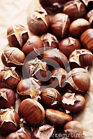 Edible chestnuts Stock Photo