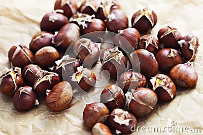 Edible chestnuts Stock Photo