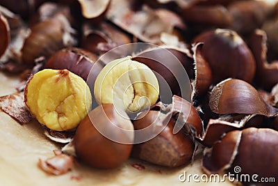 Edible chestnuts Stock Photo